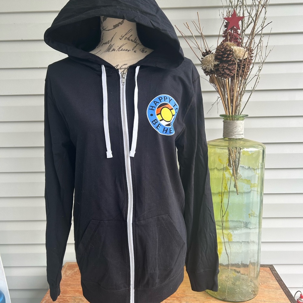 NEW Hoodie - “Happy To Be Here”. Size M